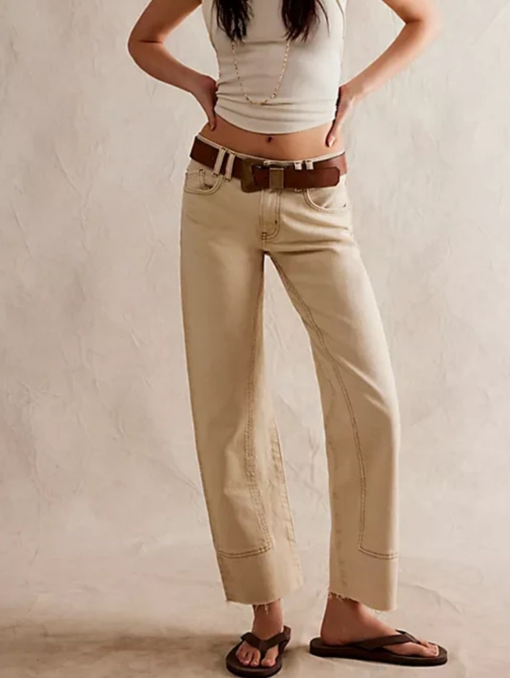 WE THE FREE RISK TAKER-ECRU Denim Size 30 Straight Leg Like New